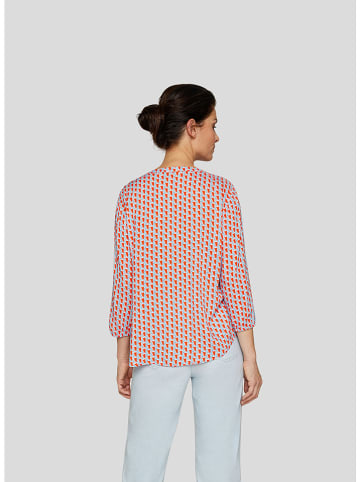 Bluse in Hellblau/ Orange
