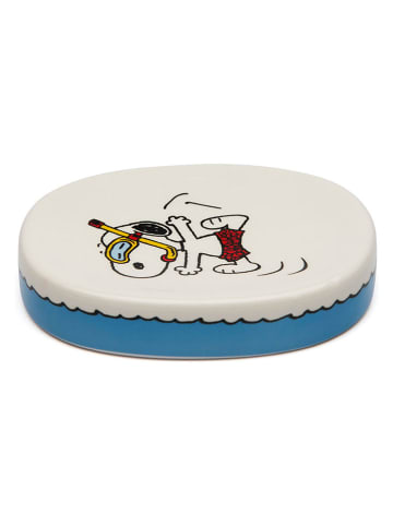 3tlg. Set: Seifenspender "Peanuts" in Creme/ Blau