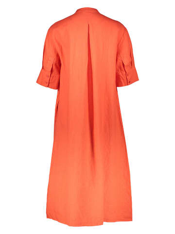 Leinen-Kleid in Koralle