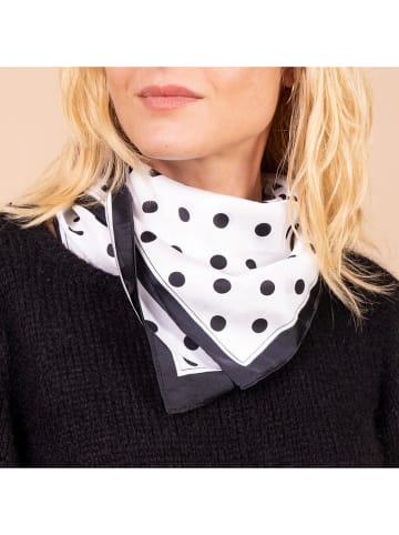 Schal in Weiß/ Schwarz - (L)70 x (B)70 cm
