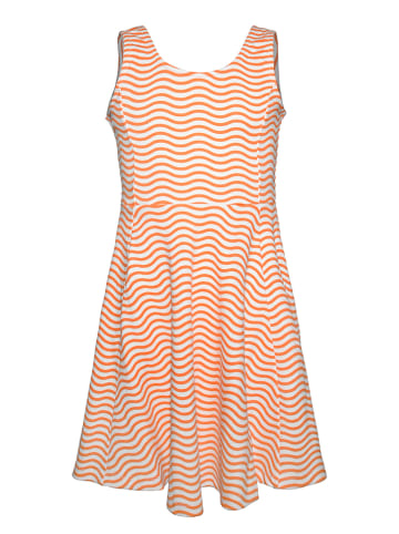 Kleid in Weiß/ Orange