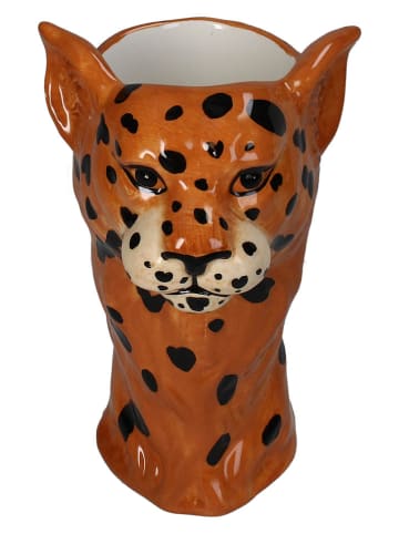 Doniczka "Leopard" w kolorze jasnobrązowym - 12,4 x 18,3 x 11,2 cm