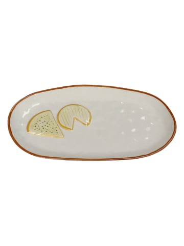 Półmisek "Cheese" w kolorze kremowym - 27,8 x 16,2 cm