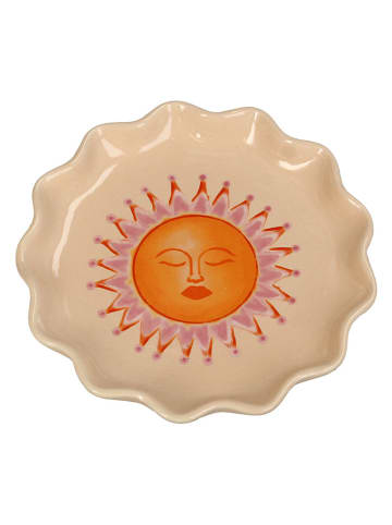 Miska dekoracyjna "Sun" w kolorze beżowo-żółtym - wys. 2 x Ø 15,5 cm