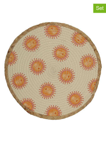 Podkładki stołowe (2 szt.) "Sun" w kolorze beżowo-żółtym - Ø 38 cm