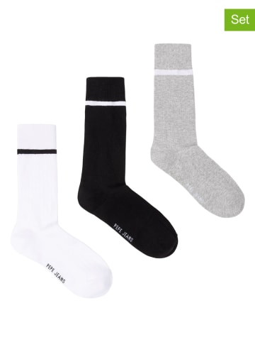 3er-Set: Socken in Weiß/ Schwarz/ Grau