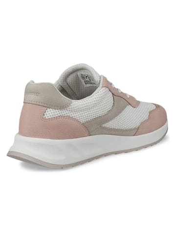 Skórzane sneakersy "Otm" w kolorze biało-beżowo-jasnoróżowym
