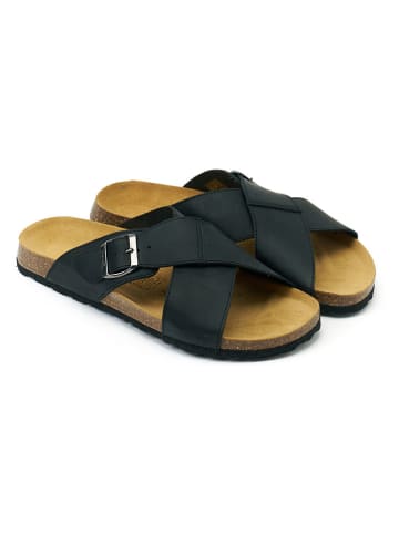 Leder-Pantoletten "Ramon" in Schwarz