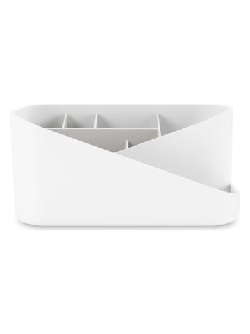 Organizer "Glam" w kolorze biało-szarym na kosmetyki - 27 x 13 x 17 cm