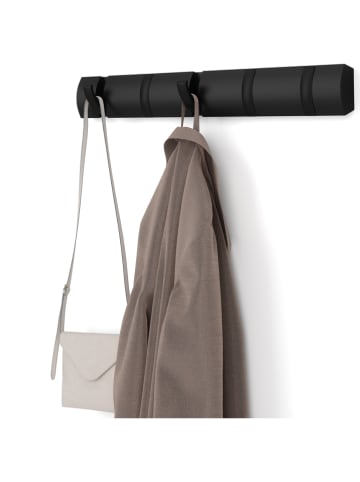 Wandgarderobe ''Filip 5'' in Schwarz - (B)51 x (H)7 x (T)3 cm
