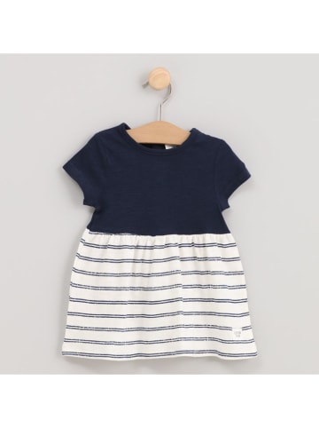 Kleid in Creme/ Dunkelblau