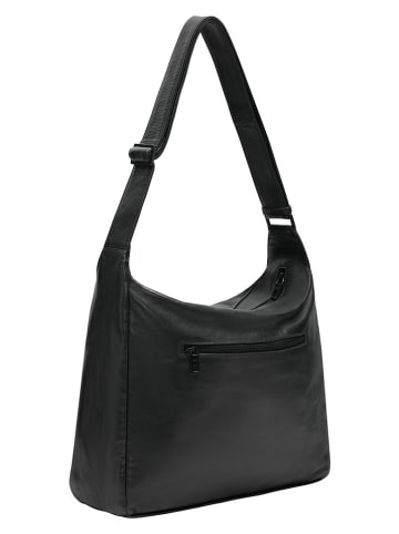Leder-Schultertasche in Schwarz - (B)33 x (H)29 x (T)13 cm