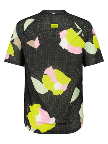 Trailrunningshirt "BüschelschönM." zwart/meerkleurig