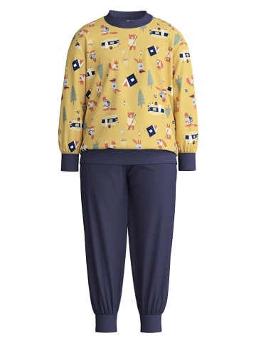 Pyjama in Gelb/ Dunkelblau