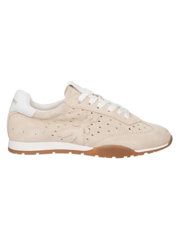 Leren sneakers beige