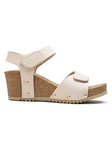 Keilsandaletten in Beige