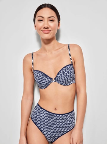 Biustonosz bikini w kolorze granatowo-białym