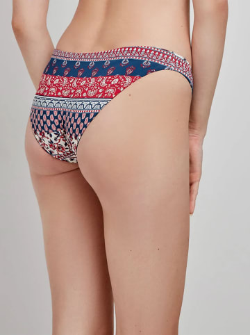 Dwustronne figi bikini w kolorze granatowo-czerwonym