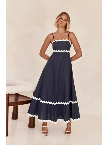 Kleid in Dunkelblau/ Weiß