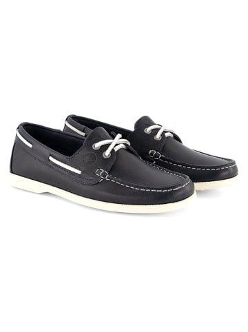 Leren mocassins "Ebeltoft" donkerblauw