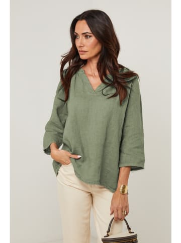 Linnen blouse kaki