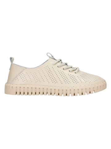 Leren sneakers beige