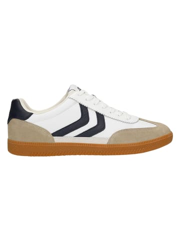 Skórzane sneakersy w kolorze biało-beżowym