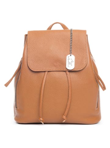 Leder-Rucksack "Claire" in Camel - (B)29 x (H)32 x (T)12 cm