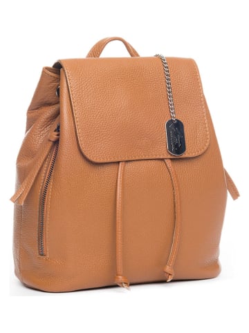 Leder-Rucksack "Claire" in Camel - (B)29 x (H)32 x (T)12 cm