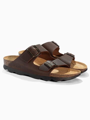 Leder-Pantoletten "Bali" in Braun