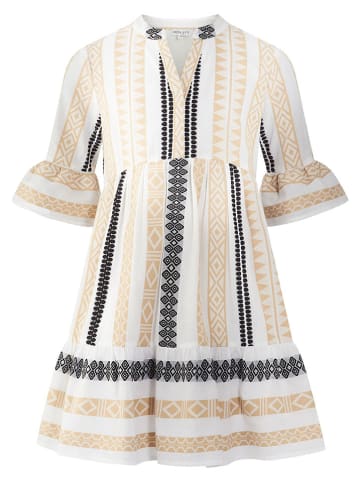 Kleid in Weiß/ Beige