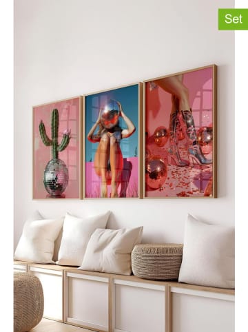 3er-Set: Gerahmte Kunstdrucke
