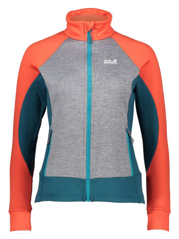 Fleece vest "Sky Peak" oranje/turquoise/grijs