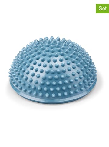 Półkule (2 szt.) w kolorze błękitnym do ćwiczeń - wys. 8 x Ø 16 cm