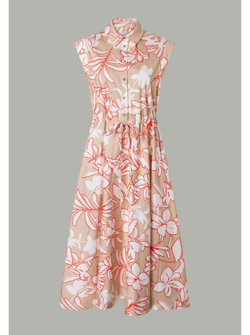 Kleid in Beige/ Rot