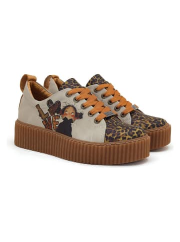 Sneakers crème/lichtbruin