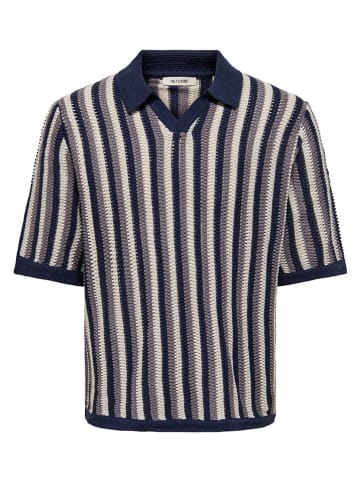 Sweter "Onsthue" w kolorze granatowo-beżowym