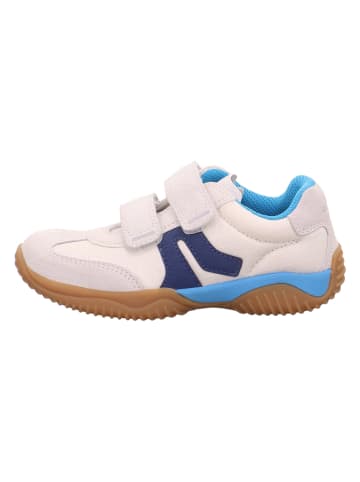 Skórzane sneakersy "Storm" w kolorze kremowo-błękitnym
