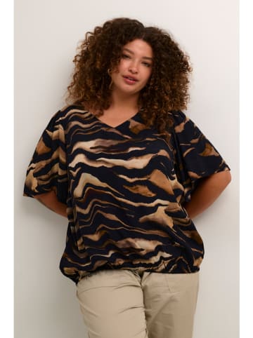 Bluse in Schwarz/ Hellbraun