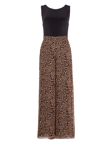 Jumpsuit zwart/beige/bruin