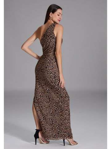 Kleid in Beige/ Braun