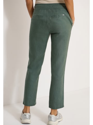 Lniane spodnie w kolorze khaki