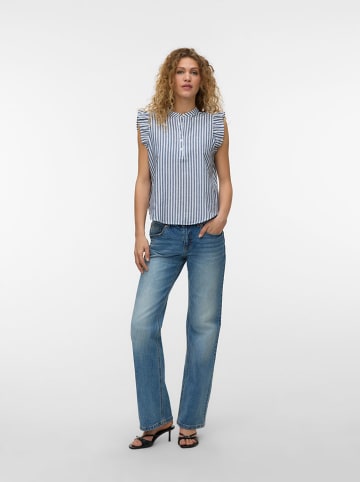 Blouse blauw/wit