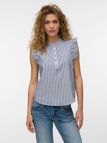 Blouse blauw/wit