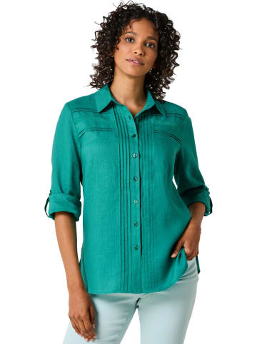 Linnen blouse turquoise