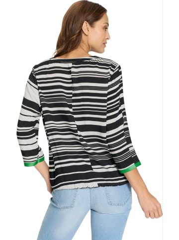 Blouse zwart/wit/groen