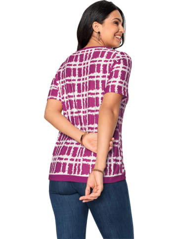 Shirt in Pflaume/ Weiß
