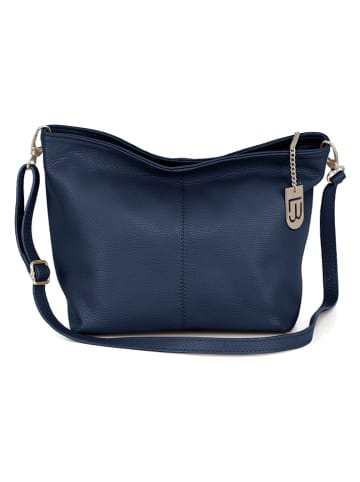 Leder-Umhängetasche "Trapani" in Dunkelblau - (B)33 x (H)25 x (T)14 cm