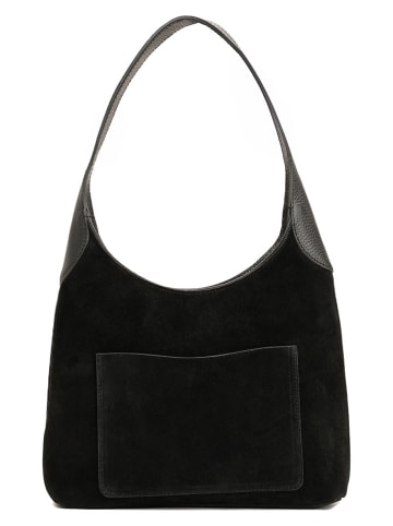 Leren schoudertas "Calma" zwart - (B)26 x (H)31 x (D)5 cm