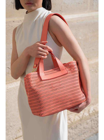 Leren handtas "Soleil" zalmroze - (B)42 x (H)25 x (D)14,5 cm